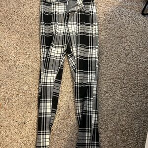 Plaid Free People Bottoms in Black and White